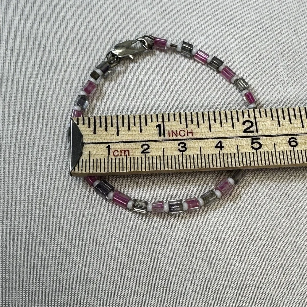 Pink & Gray Bead Bracelet - Child‎ Size